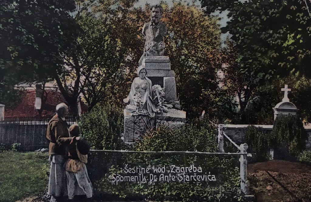 Spomenik dr. Ante Starčevića u Šestinama oko 1910. godine